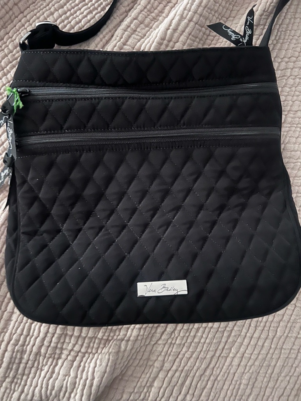 Vera Bradley Black Quilted Crossbody Bag never carried 2018